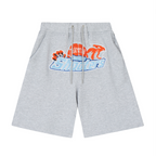 Orangefarbene Shooter-Shorts