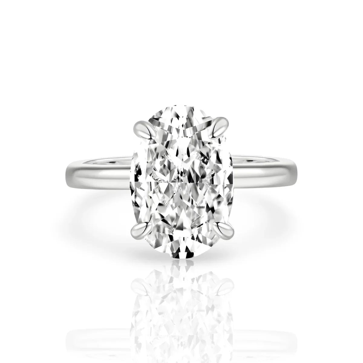 OVAL DIAMOND RING | 925 STERLING SILVER