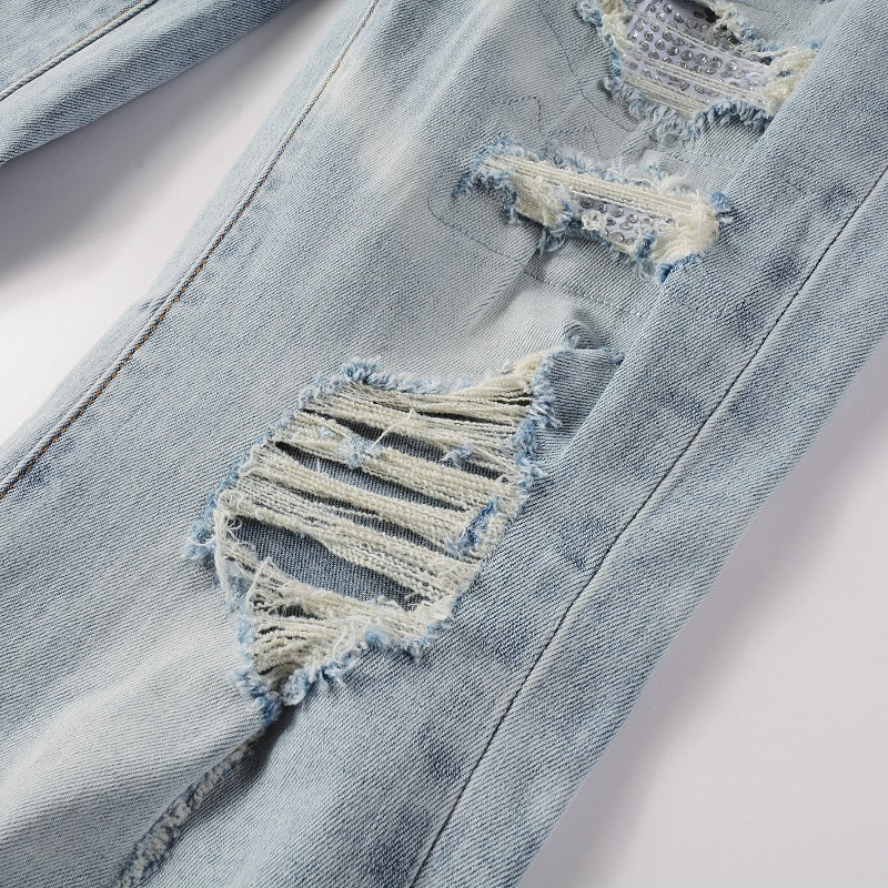 Amr Hellblaue Patchwork-Jeans