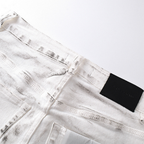 Purple White Distressed Jeans