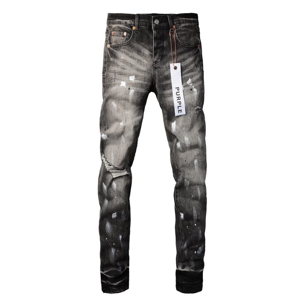 Lila zerrissene Jeans