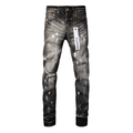 Lila zerrissene Jeans