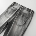 Amr Patchwork Ripped Grey Jeans