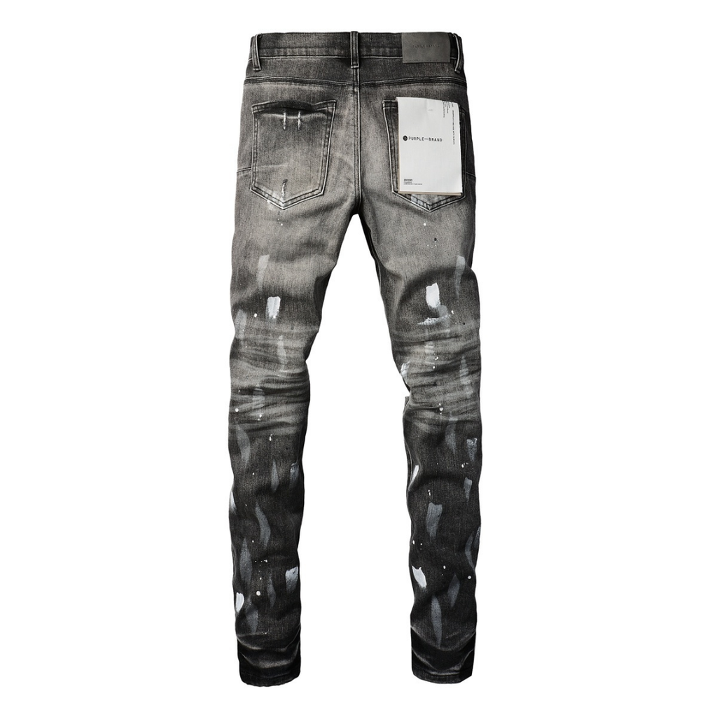 Lila zerrissene Jeans