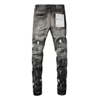 Lila zerrissene Jeans