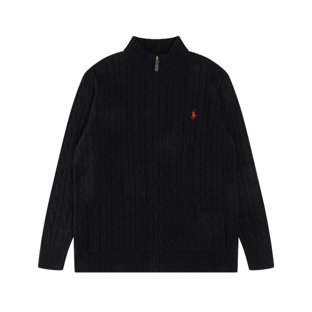 Polo-Strickjacke mit Reißverschluss
