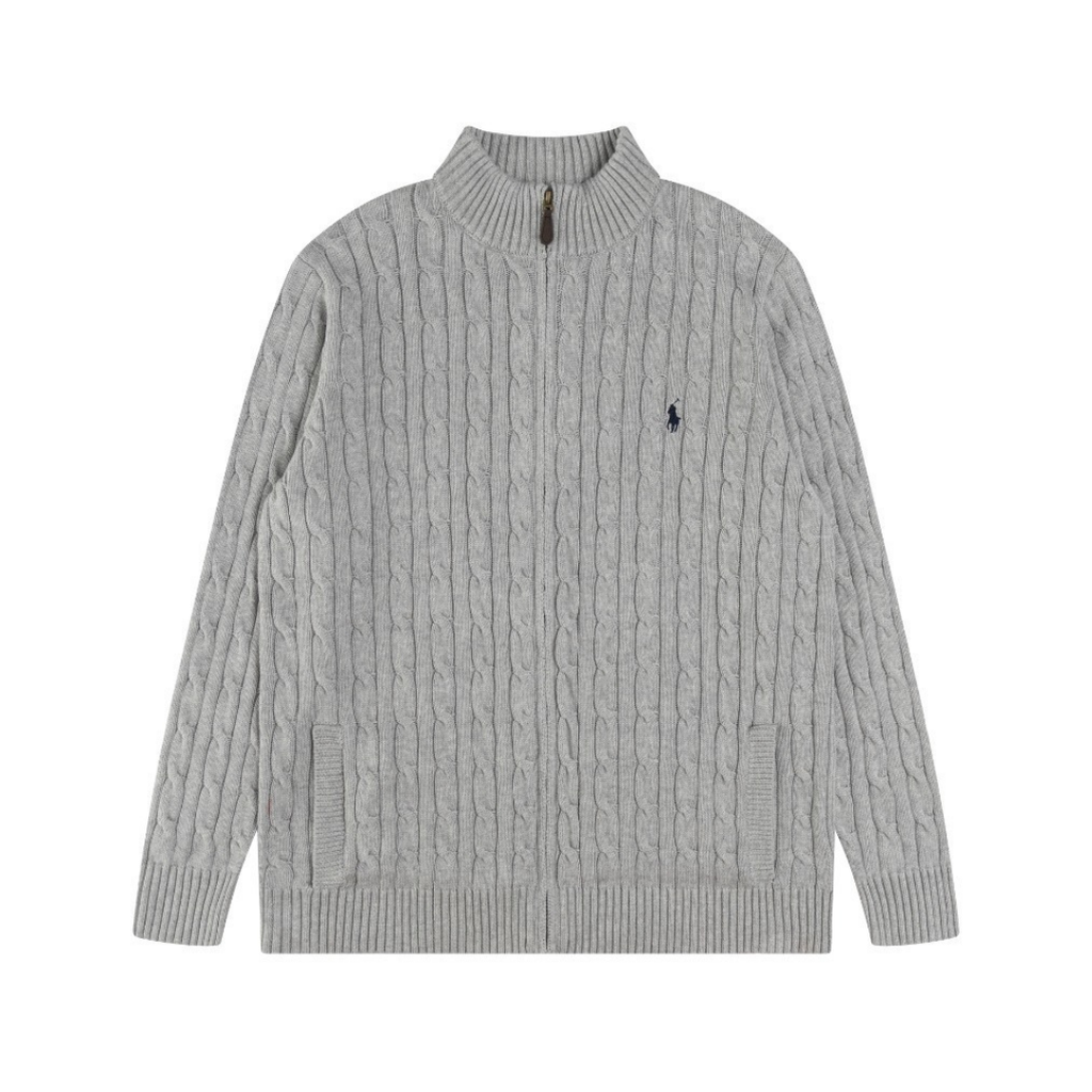 Polo-Strickjacke mit Reißverschluss