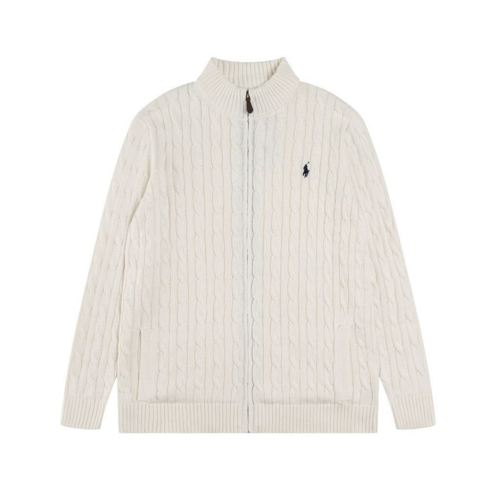 Polo-Strickjacke mit Reißverschluss