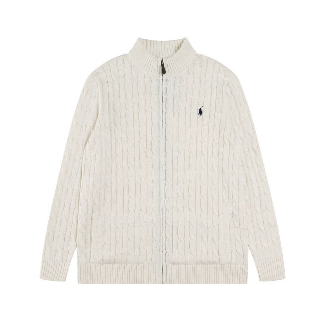 Polo-Strickjacke mit Reißverschluss