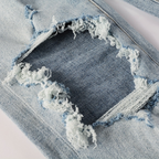Lila dreifach zerrissene Jeans