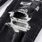Amr Staggered Logo Black Jeans