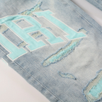 Amr Light Blue Patch Jeans