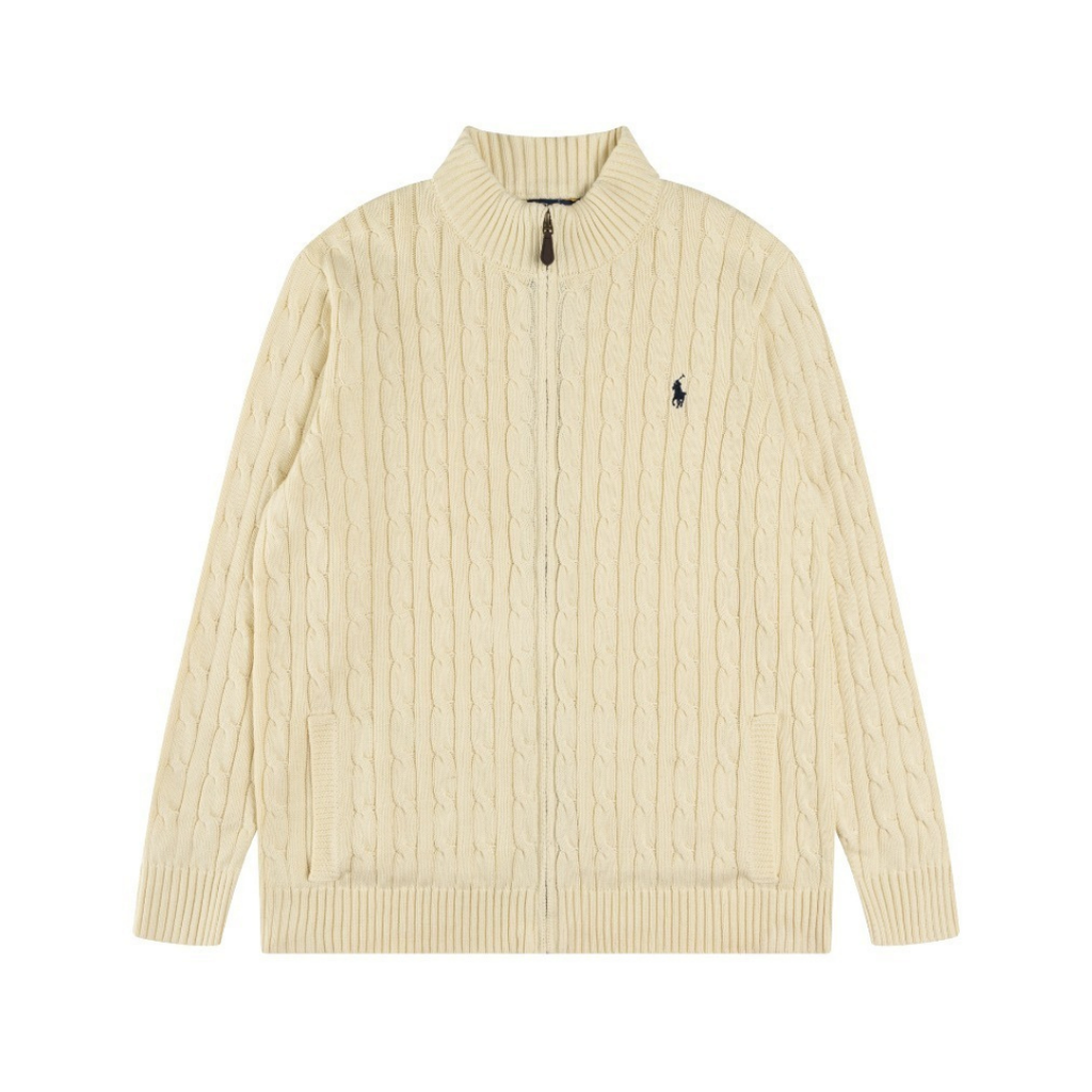 Polo-Strickjacke mit Reißverschluss