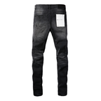 Purple Ripped Black Jeans