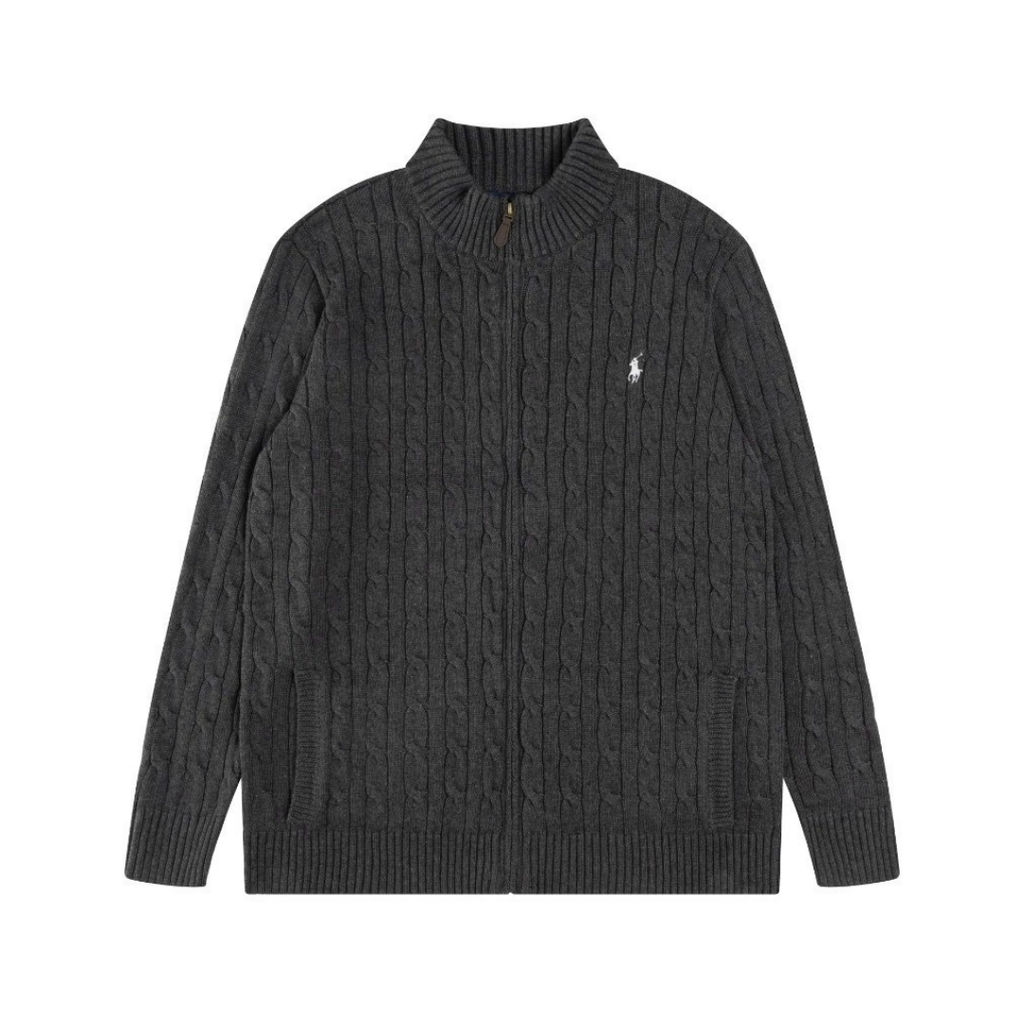Polo-Strickjacke mit Reißverschluss