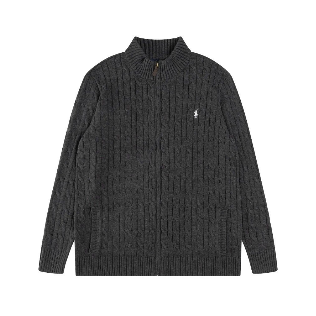 Polo-Strickjacke mit Reißverschluss