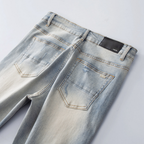 Amr Patch Ripped Blue Jeans