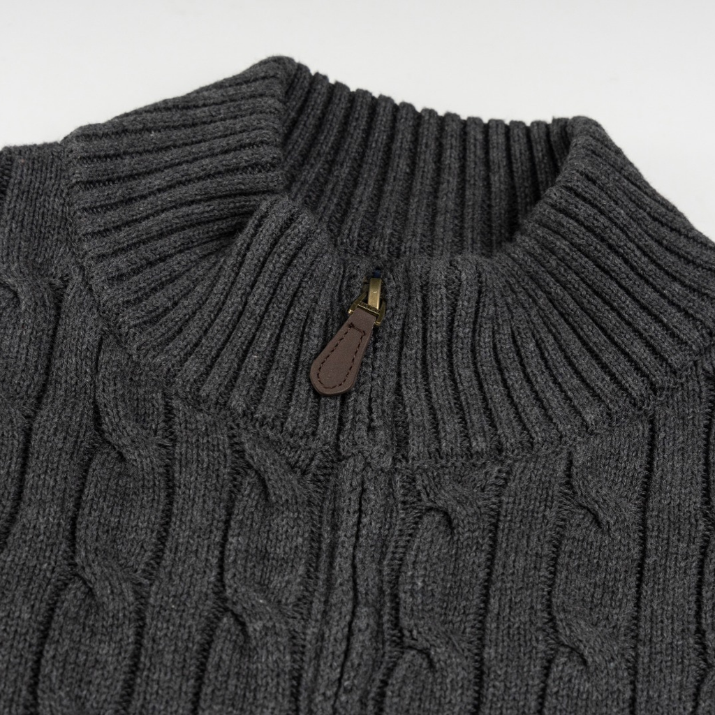 Polo-Strickjacke mit Reißverschluss