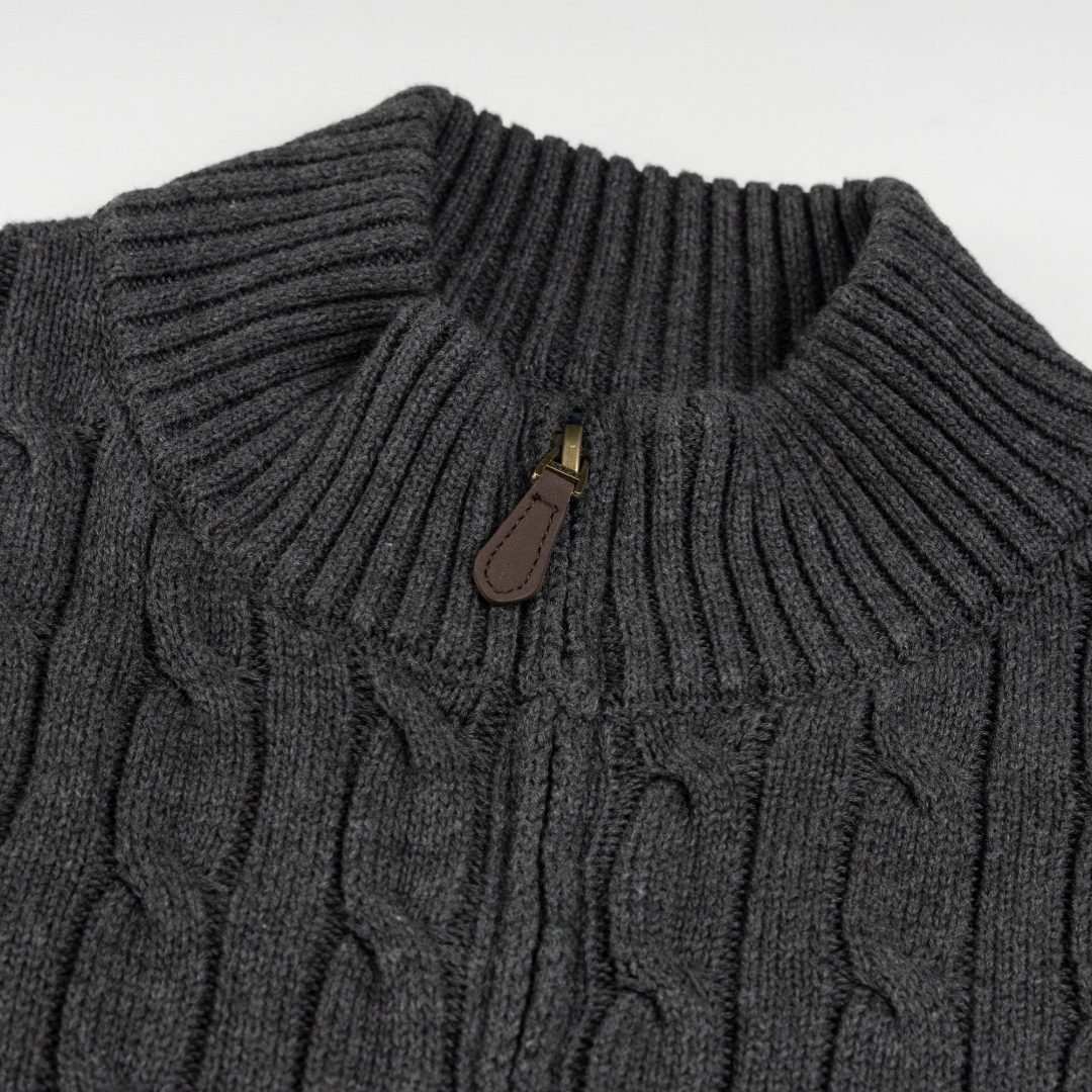 Polo-Strickjacke mit Reißverschluss