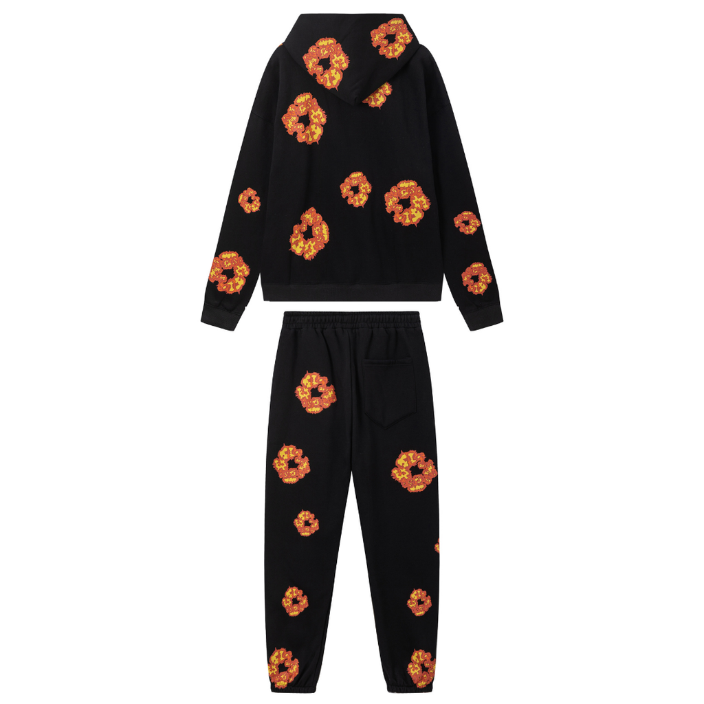 Jeanshose Schwarz Orange Trainingsanzug