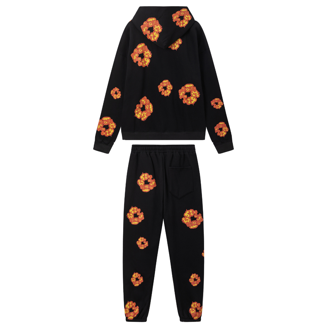 Jeanshose Schwarz Orange Trainingsanzug