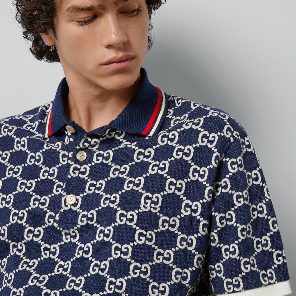 Poloshirt aus Baumwolljersey mit Jacquard