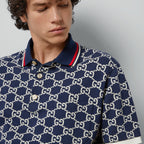 Poloshirt aus Baumwolljersey mit Jacquard