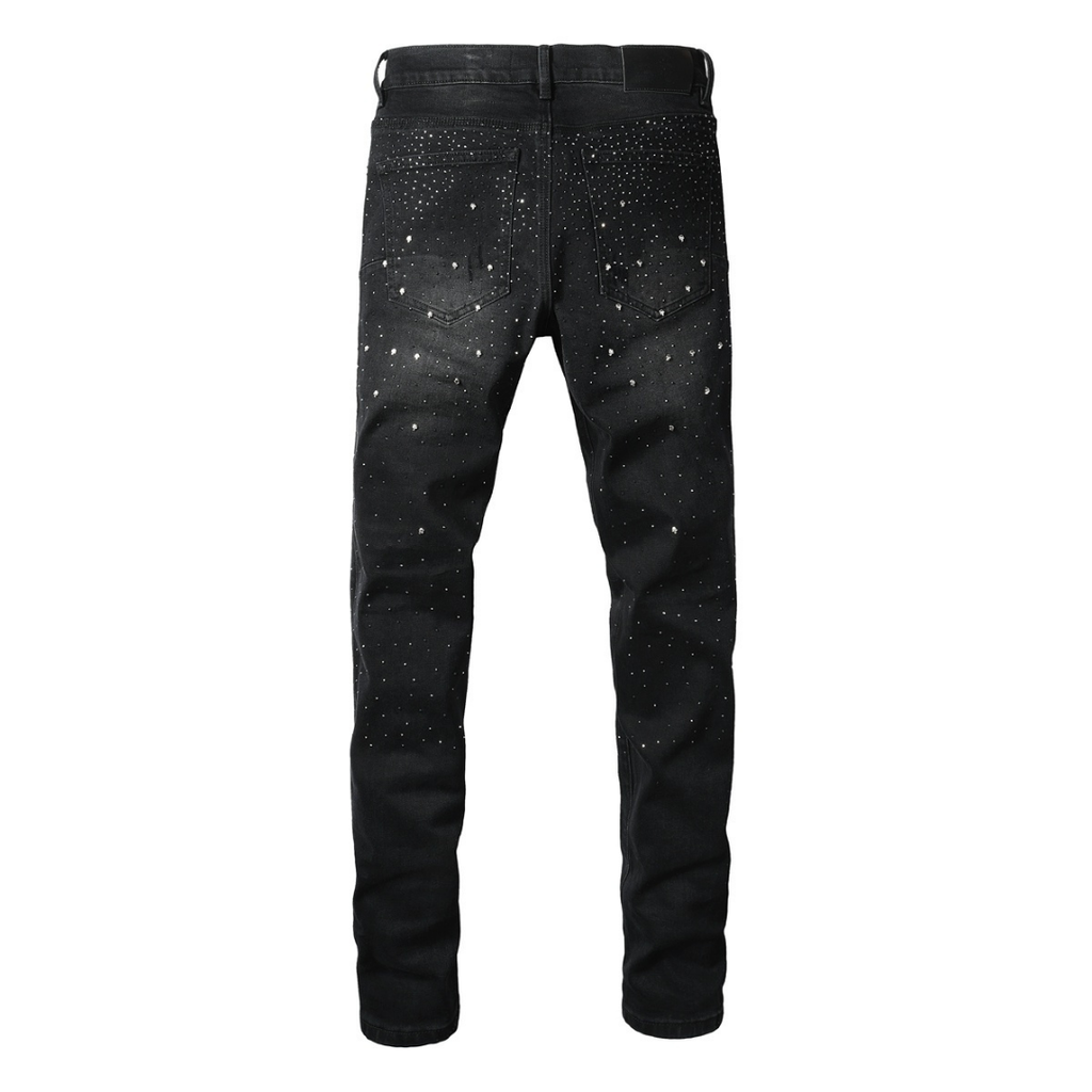 Lila Schwarze Diamanten Jeans