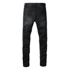 Lila Schwarze Diamanten Jeans