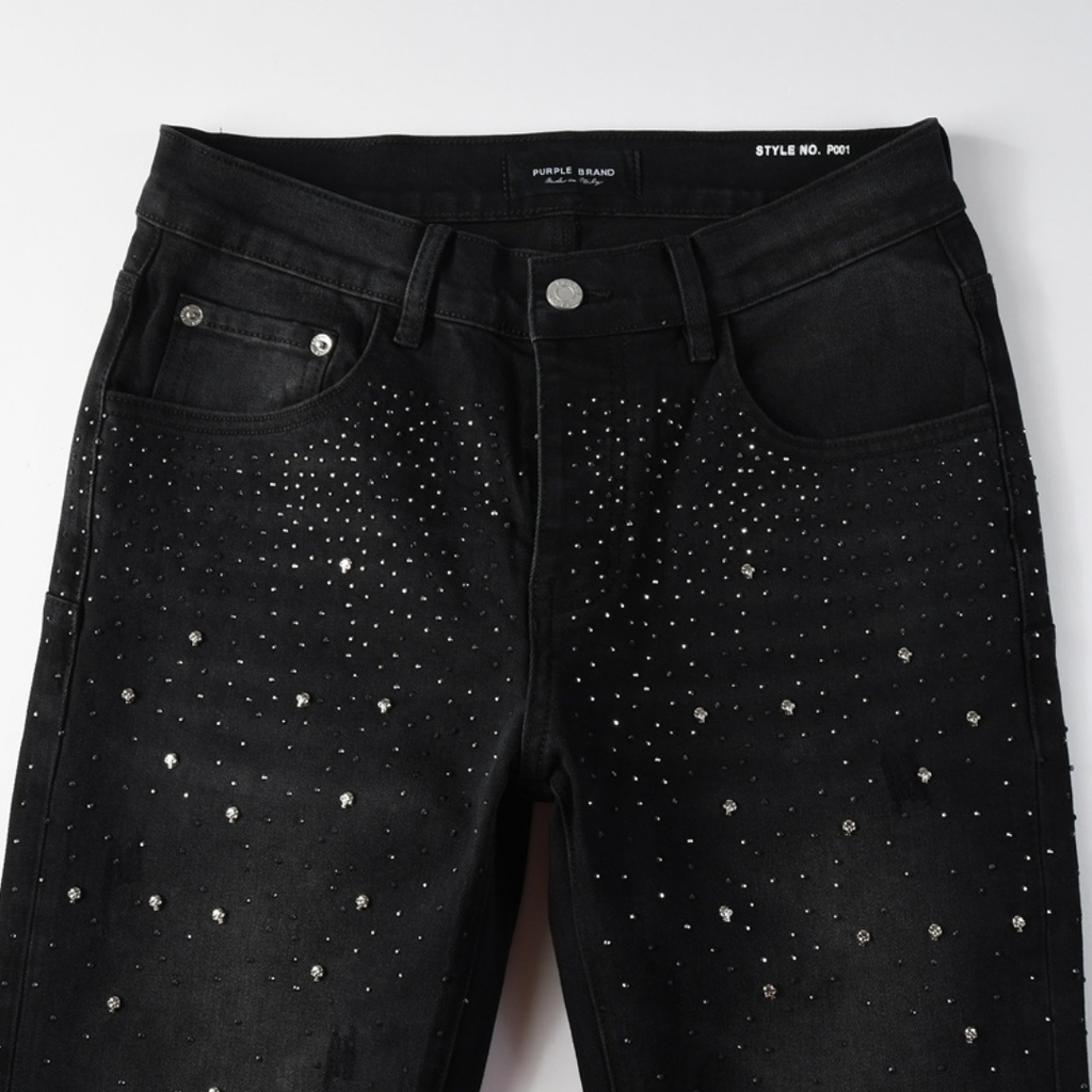 Lila Schwarze Diamanten Jeans
