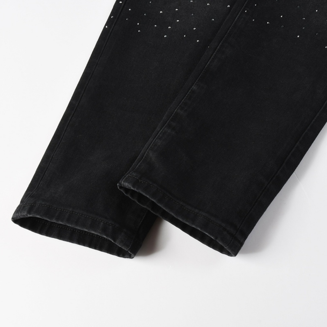 Lila Schwarze Diamanten Jeans