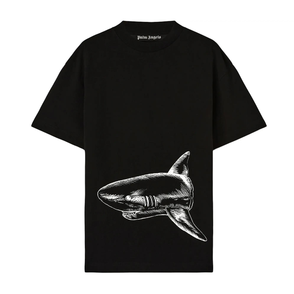 Hai-T-Shirt mit Palmenmuster