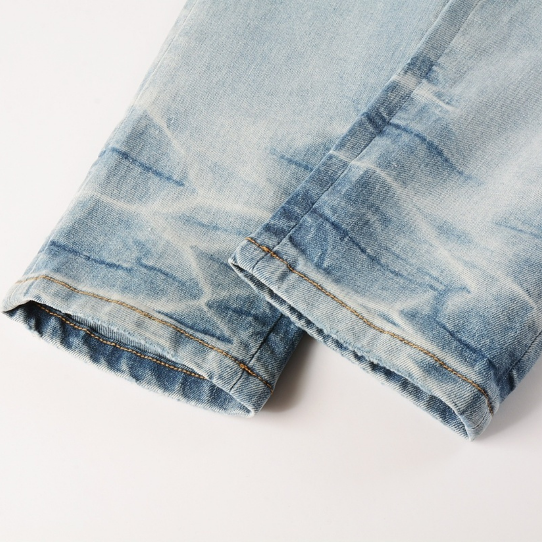 Amr Light Blue Patch Jeans
