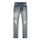 Amr White Logo Jeans