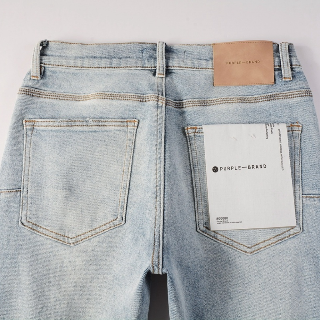 Lila dreifach zerrissene Jeans
