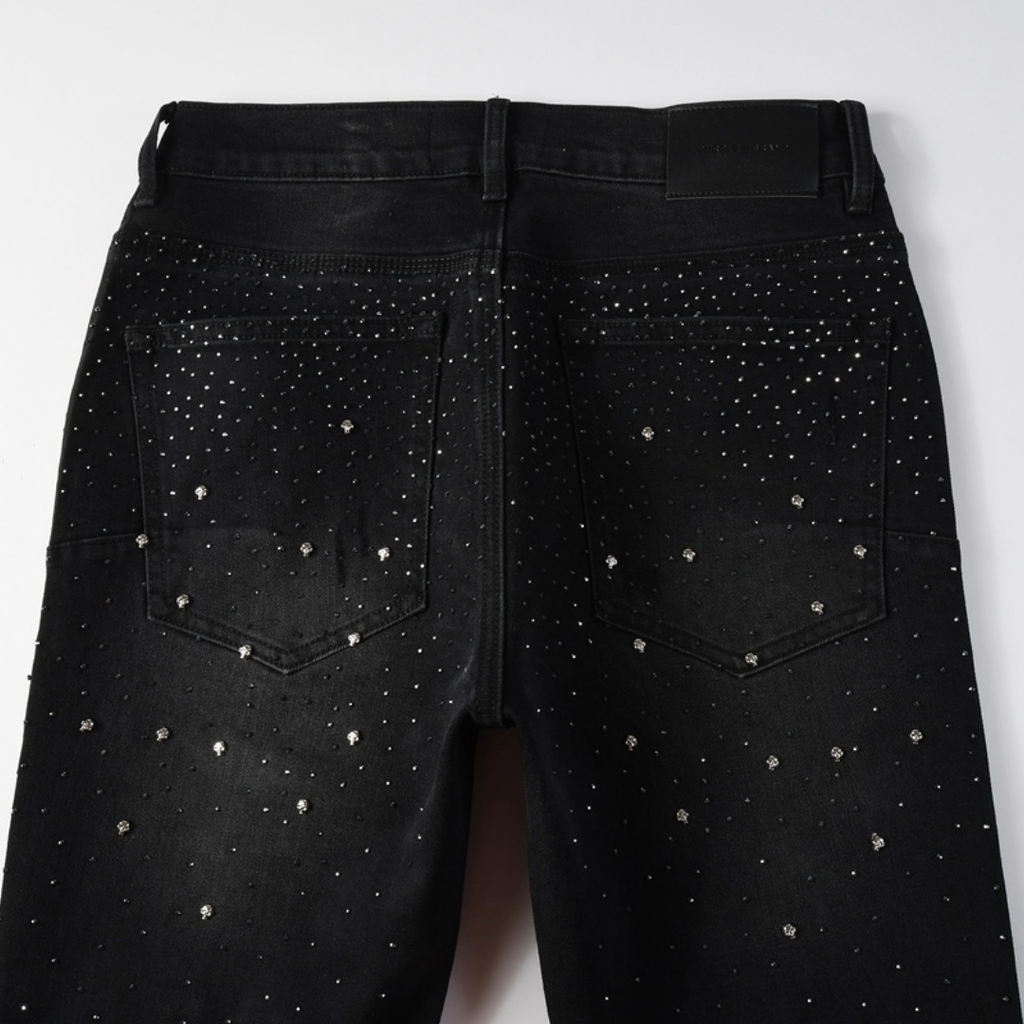 Lila Schwarze Diamanten Jeans