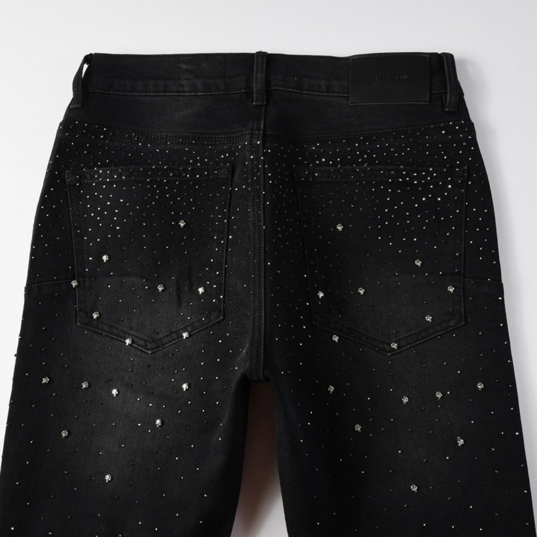 Lila Schwarze Diamanten Jeans