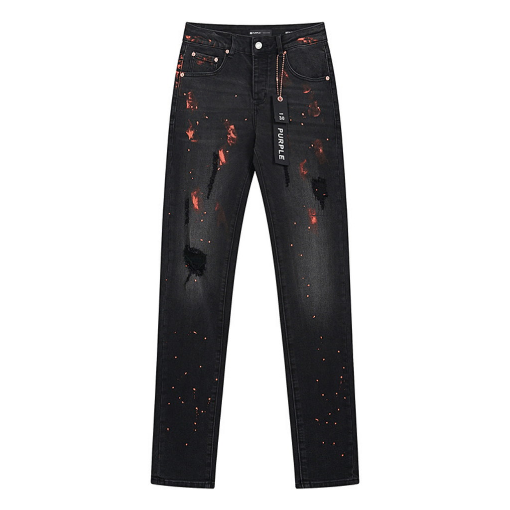 Lila Jeans mit Used-Look