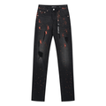 Lila Jeans mit Used-Look