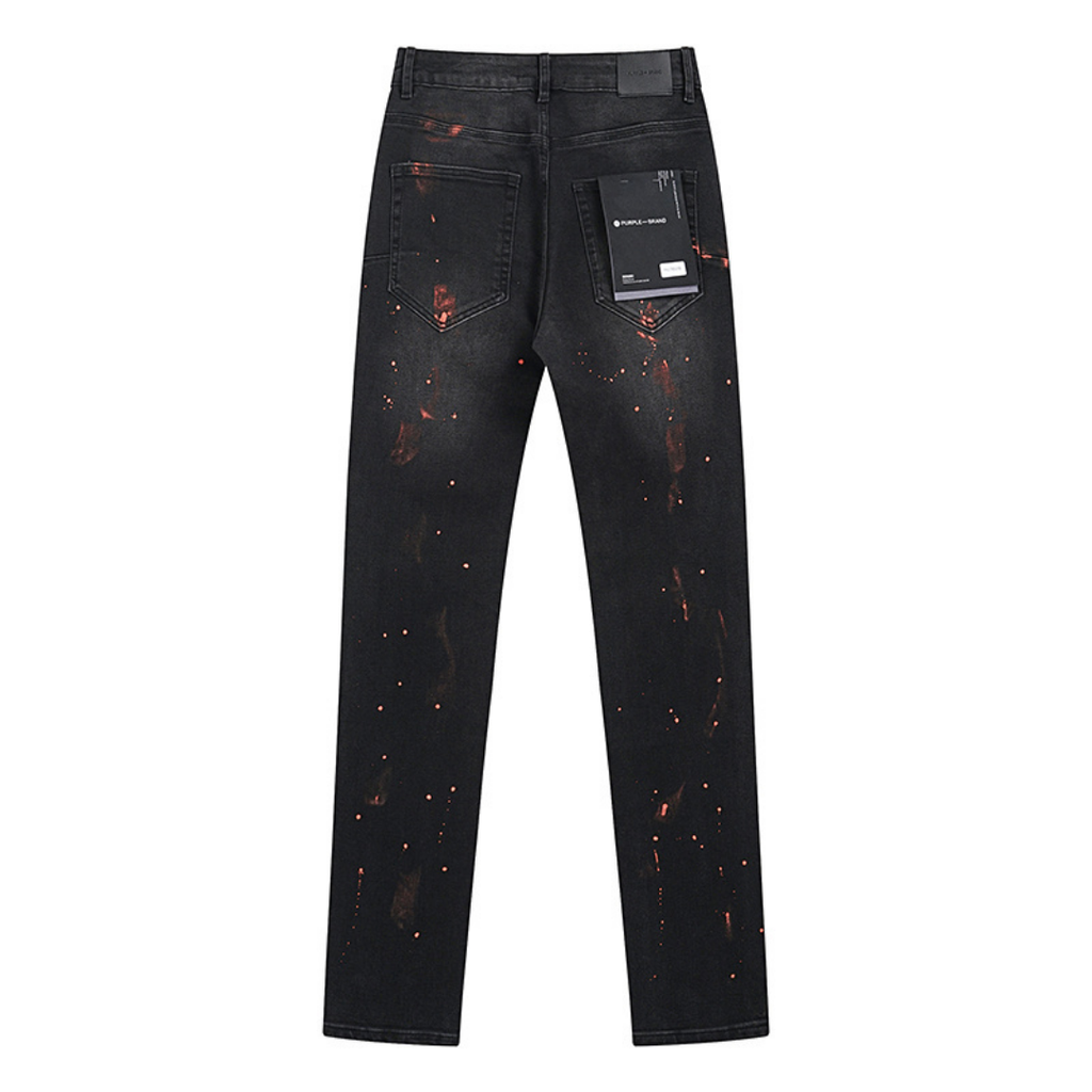 Lila Jeans mit Used-Look