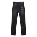 Lila Jeans mit Used-Look
