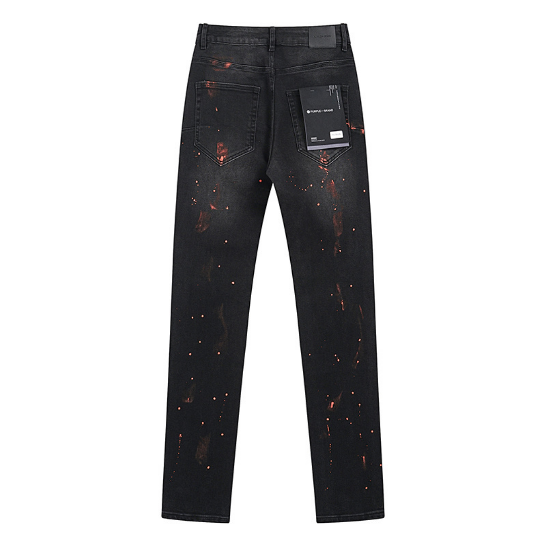Lila Jeans mit Used-Look