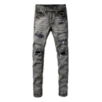 Purple Grey Ripped Jeans