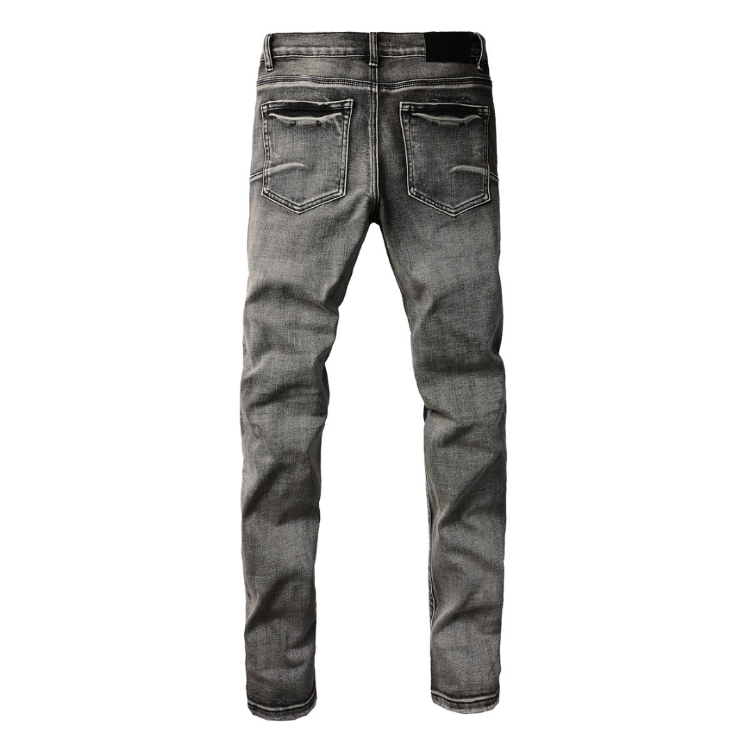 Purple Grey Ripped Jeans