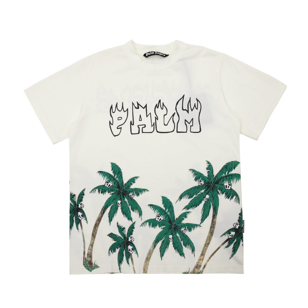 T-Shirt Palmen und Totenköpfe
