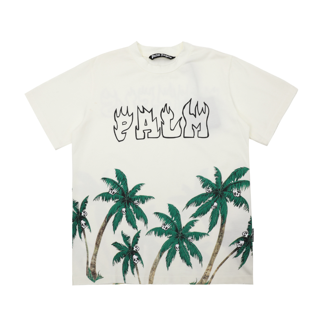 T-Shirt Palmen und Totenköpfe