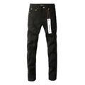 Lila Schwarze Zerrissene Jeans