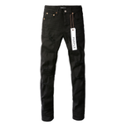Lila Schwarze Zerrissene Jeans