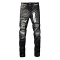 Lila Jeans mit Used-Look