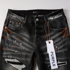 Lila Jeans mit Used-Look